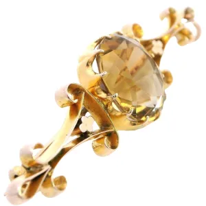 Vintage 9ct Yellow Gold Citrine Brooch: A Touch of Sunlight